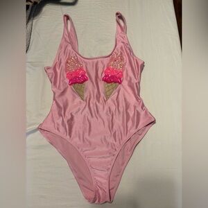 Pink Ice Cream One Piece Swimsuit